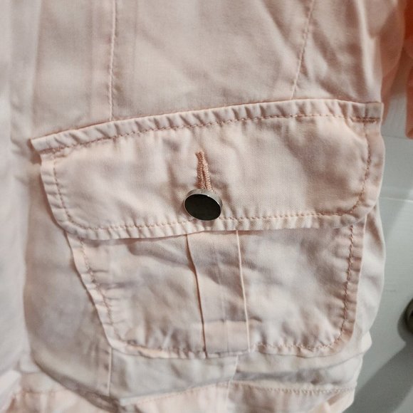 Chico's Women's Open Front Cardigan Jacket Roll Tab Sleeve Pink Lyocell Sz 1 (M) - Picture 6 of 13